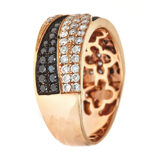 Layla 14K Rose Gold Round-Cut Black Diamond Ring