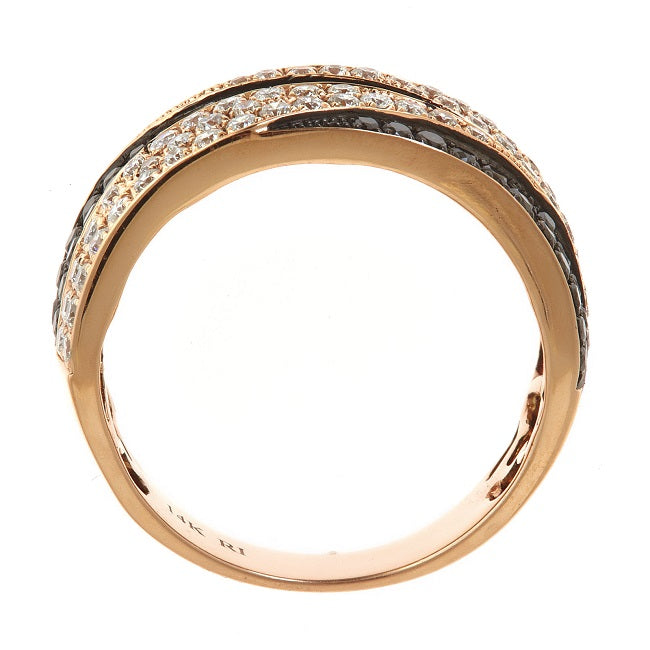 Layla 14K Rose Gold Round-Cut Black Diamond Ring