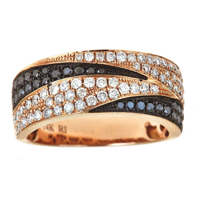 Layla 14K Rose Gold Round-Cut Black Diamond Ring