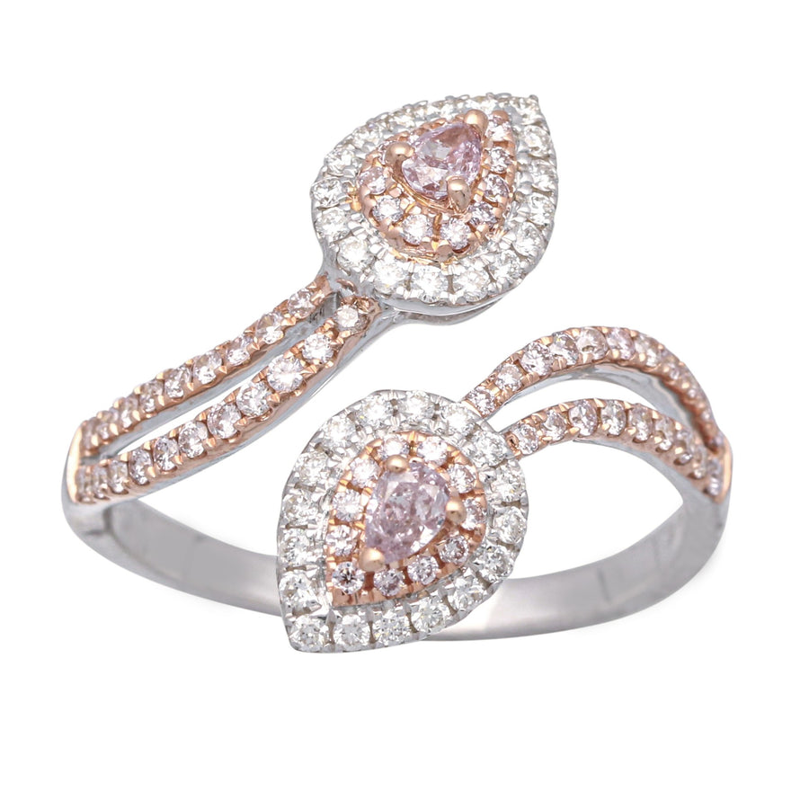 Sylvia 18K Triple Tone Gold Round-Cut Pink Diamond Ring
