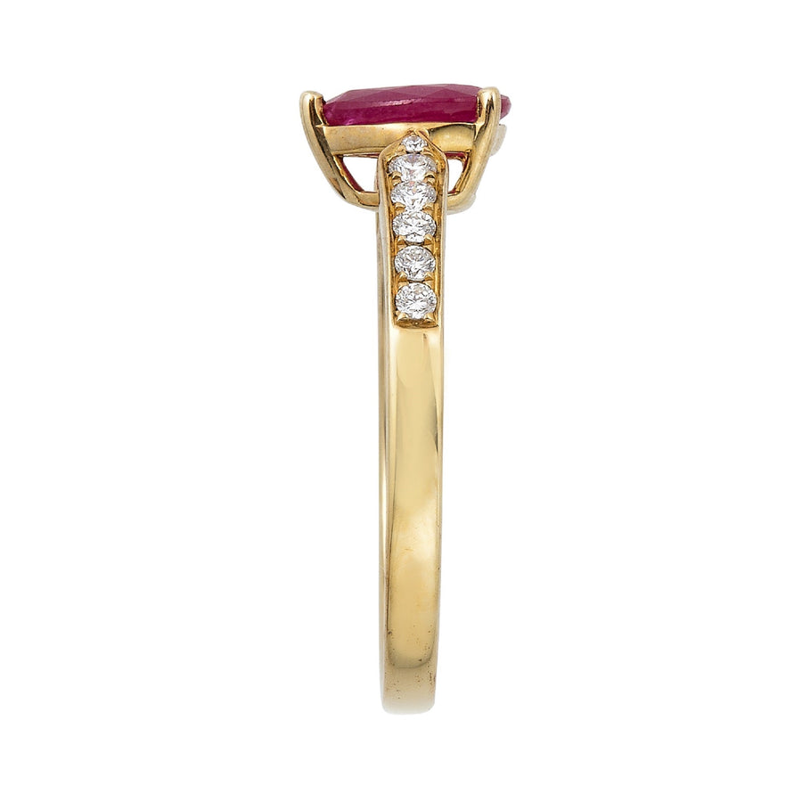 Calliope 10K Yellow Gold Pear-Cut  Mozambique Ruby Ring