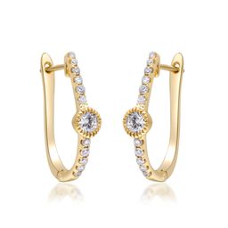 Scarlett 14K Yellow Gold Round-Cut White Diamond Earring