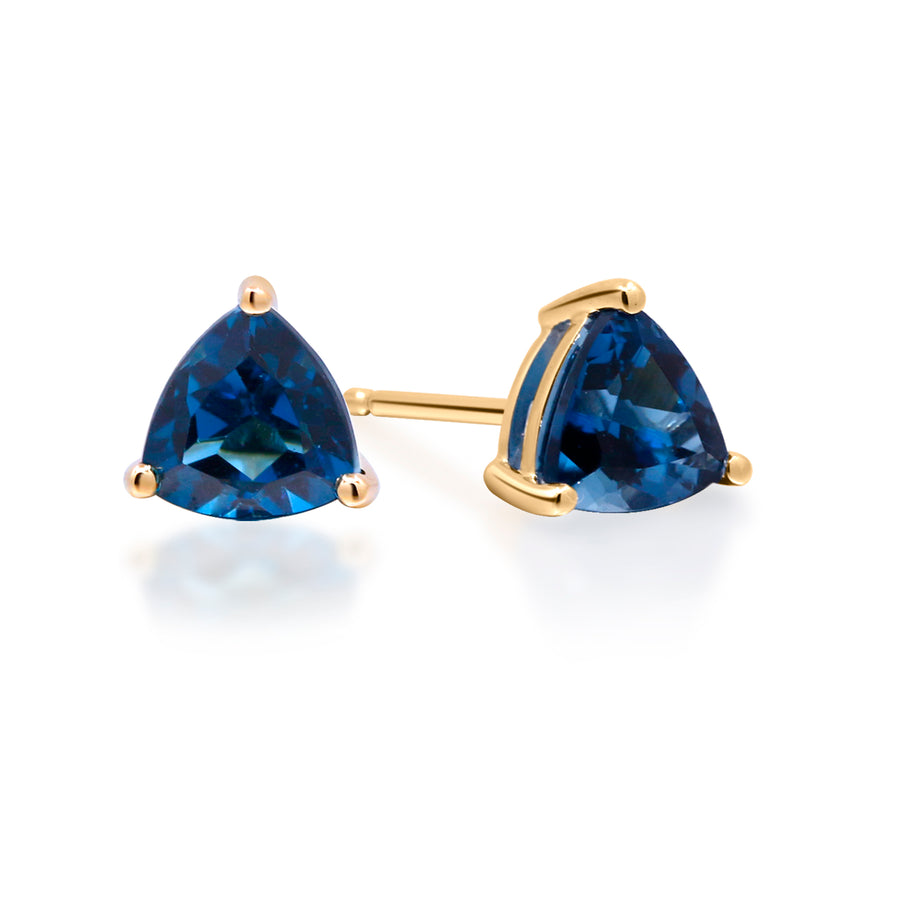 Mackenzie 14K Yellow Gold Trillion-Cut London Blue Topaz Earrings