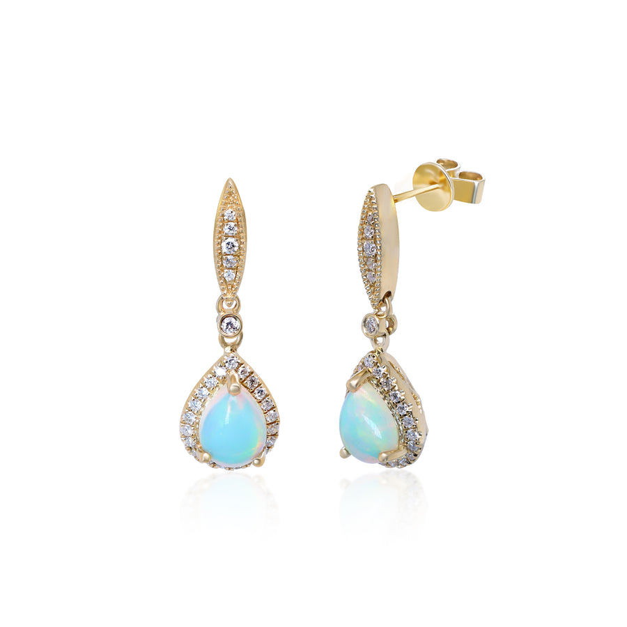 Bethany 14K Yellow Gold Pear-shaped Ethiopian Opal earrings