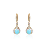 Bethany 14K Yellow Gold Pear-shaped Natural African Opal earrings