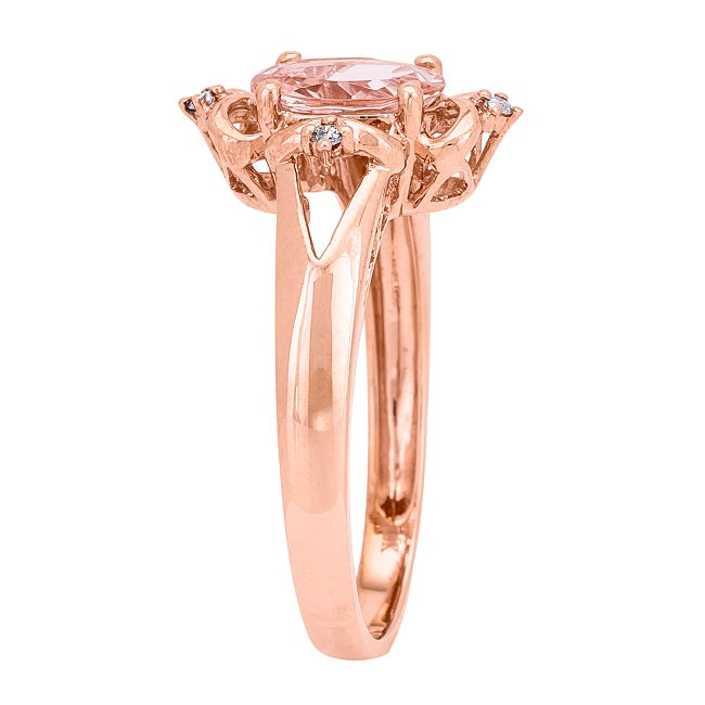 Lyra 10K Rose Gold Oval-cut Morganite Ring