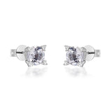 Lucy 10K White Gold Round-Cut White Topaz Earring