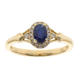 Kaydence 10K Yellow Gold Oval-Cut Ceylon Blue Sapphire Ring