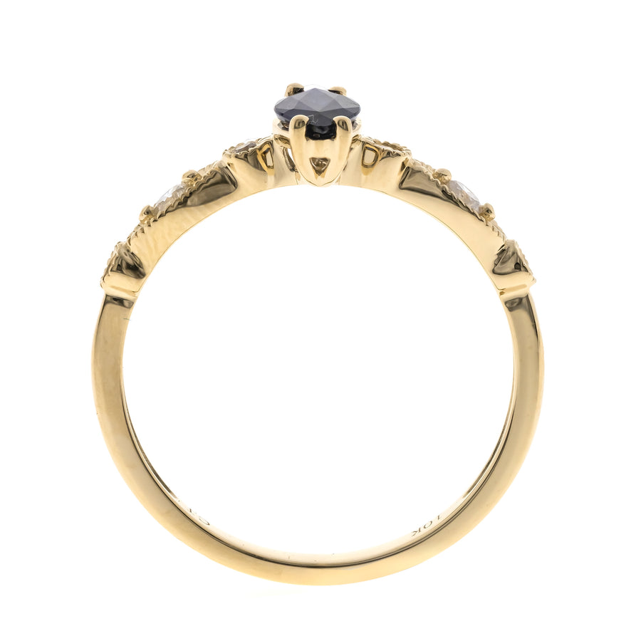 Ainhoa 10K Yellow Gold Marquise-Cut Blue Sapphire Ring