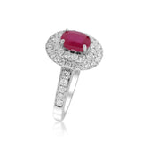 Sophie 14K White Gold Oval-Cut Mozambique Ruby Ring