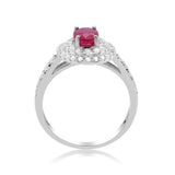 Sophie 14K White Gold Oval-Cut Mozambique Ruby Ring