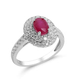Sophie 14K White Gold Oval-Cut Mozambique Ruby Ring