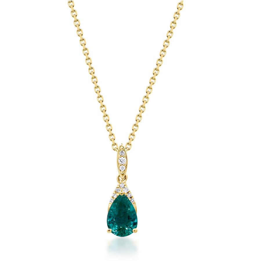 Nora 10K Yellow Gold Pear - Cut Emerald Pendant