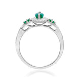 Enchanting Splendor: Annika 14K White Gold Marquise-Cut Natural Zambian Emerald Ring