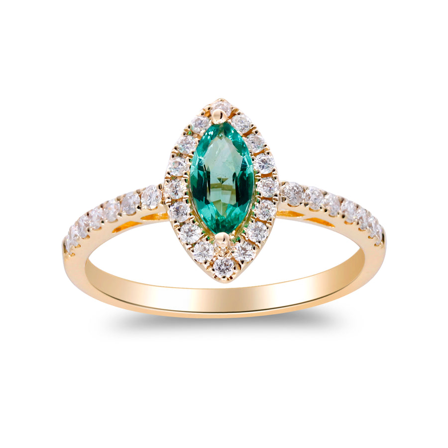 Camila 14K Yellow Gold Marquise-Cut Emerald Ring