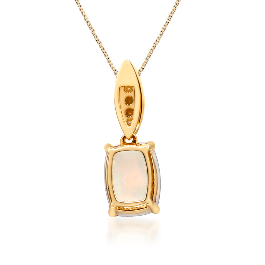 Annabelle 14K Yellow Gold Oval-Cut Natural African Opal Pendant