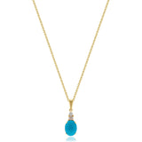 Alejandra 10K Yellow Gold Oval-Cab Arizona Turquoise Pendant