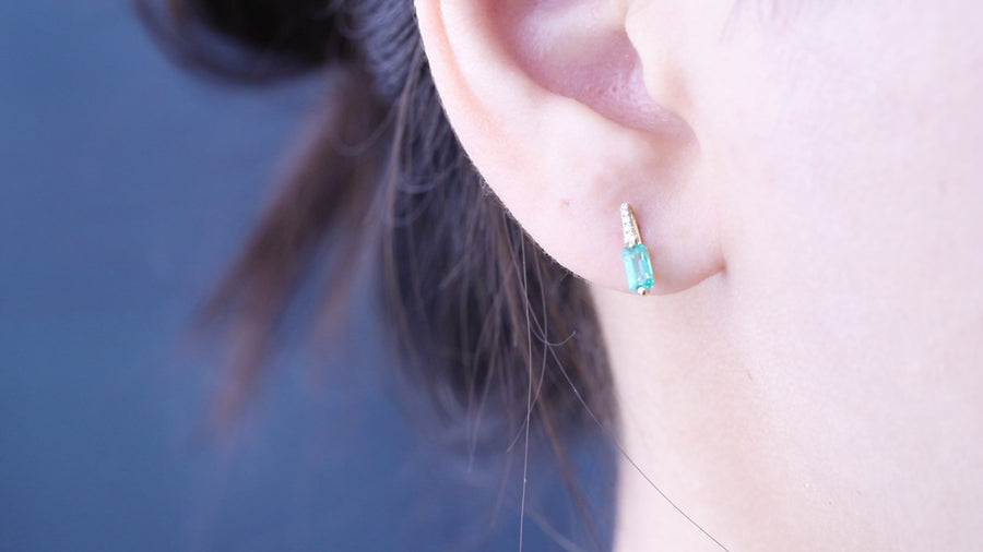 Elsie 10K Yellow Gold Emerald-Cut Emerald Earrings