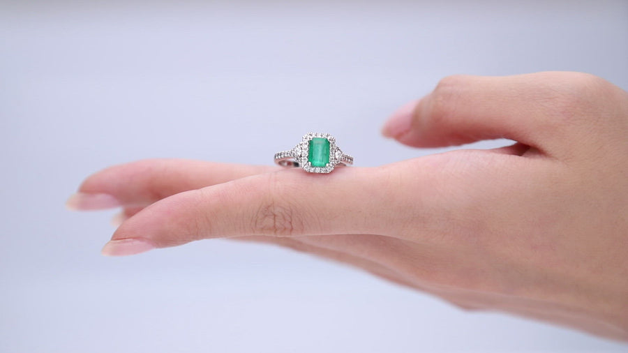 Emilia 14K White Gold Emerald-Cut Emerald Ring