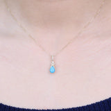 Aspen 14K Yellow Gold Pear-Cab Arizona Turquoise Pendant