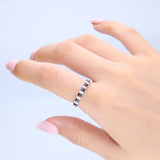 Lily 10K White Gold Square-Cut Ceylon Blue Sapphire Ring
