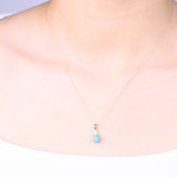 Alejandra 10K Yellow Gold Oval-Cab Arizona Turquoise Pendant