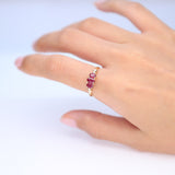 Macy 10K Yellow Gold Oval-Cut  Mozambique Ruby Ring
