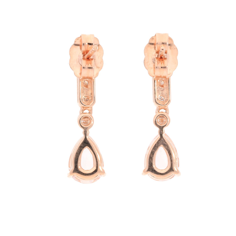 Lila 10K Rose Gold Pear-Cut Madagascar Morganite Earring