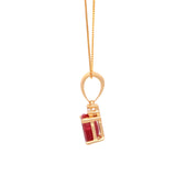 Hallie 14K Yellow Gold Oval-Cut Mexican Fire Opal Pendant