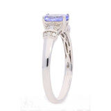 Nora 10K White Gold Round-Cut Tanzanian Tanzanite Ring