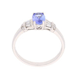 Nora 10K White Gold Round-Cut Tanzanian Tanzanite Ring