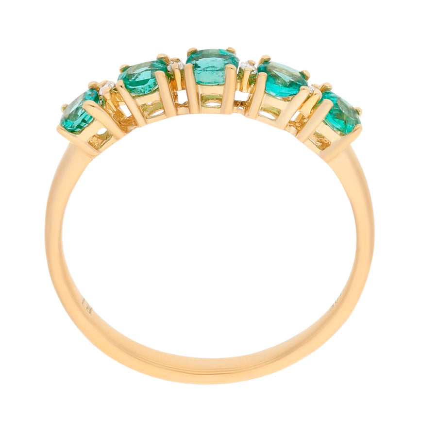 Enchanting Splendor: Esmeralda 10K Yellow Gold Round-Cut Emerald Ring