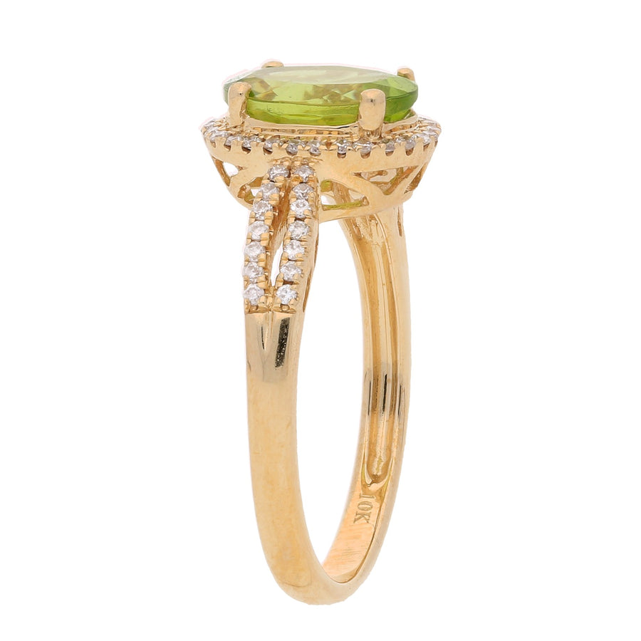 Leah 10K Yellow Gold Oval-Cut Manchurian Peridot Ring